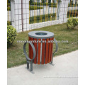 Weather resistant open-top outdoor trash can,wood trash can